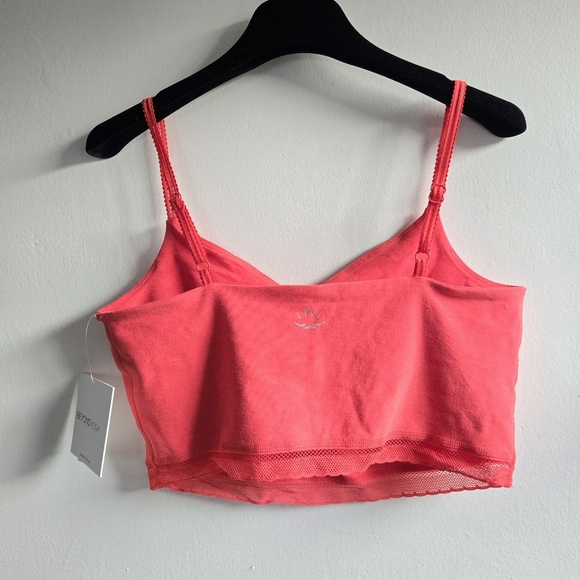 New Beyond Yoga Spacedye Allure Lace Trim Tank Top Rashh Orange NWT - Picture 7 of 9